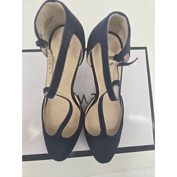Nine West Nina Su Navy Suede Pumps Size 7.5 Medium With Box - Picture 6 of 8